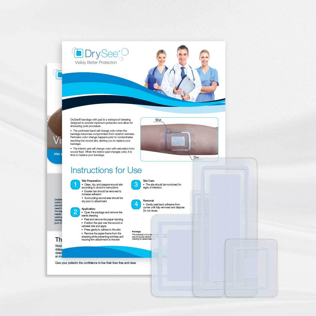 DrySee distributors receive 3 sample boxes and printed flyers